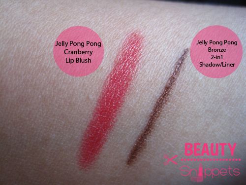 Jelly Pong Pong Lip Blush in Cranberry and Jelly Pong Pong 2-in1 Shadow/Liner in Bronze swatch Jelly Pong Pong Lip Blush in Cranberry and Jelly Pong Pong 2-in1 Shadow/Liner in Bronze swatch
