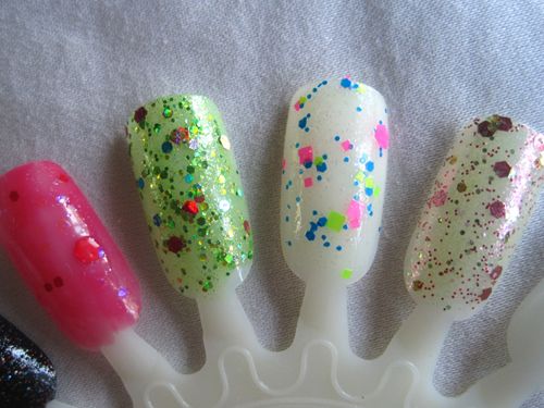 Femme Fatale Mana Ruby, Femme Fatale Keeper in the Grove, Rainbow Honey Cosmetics Magic Cake, Rainbow Honey Cosmetics A Little Kindness {2 coats} Femme Fatale Mana Ruby, Femme Fatale Keeper in the Grove, Rainbow Honey Cosmetics Magic Cake, Rainbow Honey Cosmetics A Little Kindness {2 coats}