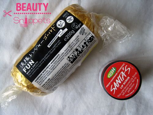 LUSH Santa's Lip Scrub $9.95 and Golden FUN $9.50 LUSH Santa's Lip Scrub $9.95 and Golden FUN $9.50