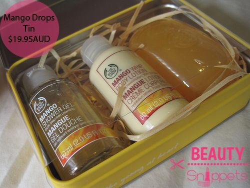 The Body Shop Mango Drops Tin $19.95AUD