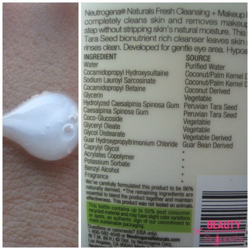 Neutrogena Naturals Fresh Cleaning + Makeup Remover $14.99AUD {swatch & ingredients} Neutrogena Naturals Fresh Cleaning + Makeup Remover $14.99AUD {swatch & ingredients}