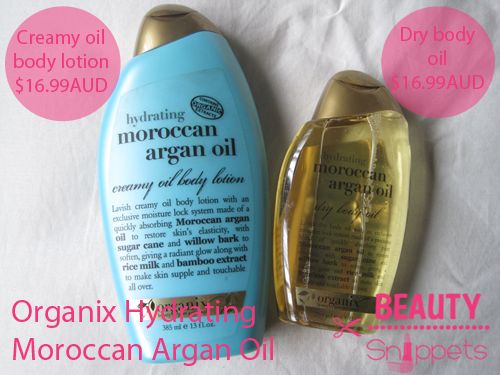 Organix Hydrating Moroccan Argan Oil - Creamy Oil Body Lotion and Dry Body Oil