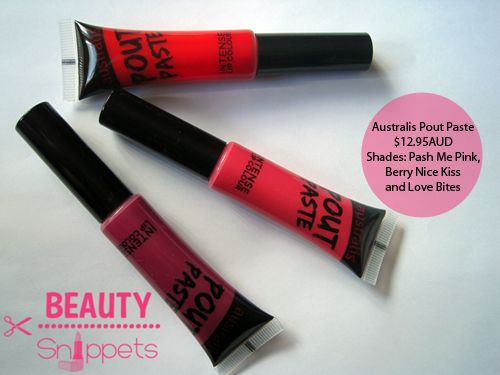 Australis Pout Pastes $12.95AUD - Pash Me Pink, Berry Nice Kiss and Love Bites Australis Pout Pastes $12.95AUD - Pash Me Pink, Berry Nice Kiss and Love Bites