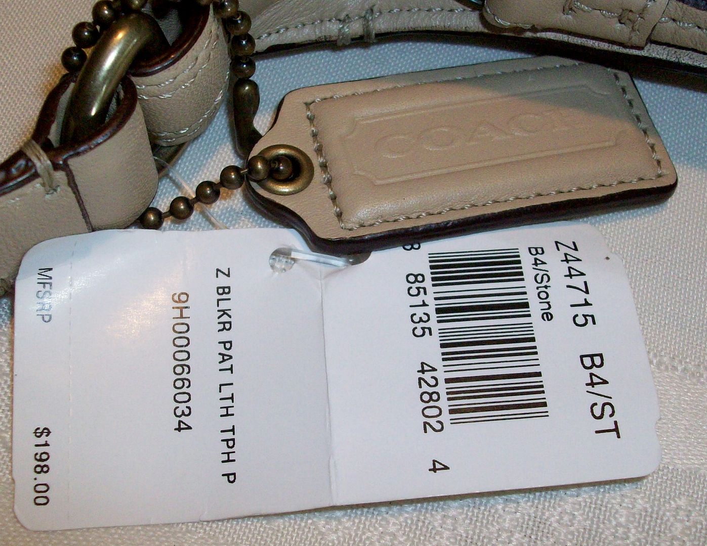 44715 bleecker patent leather top handle pouch stone tags