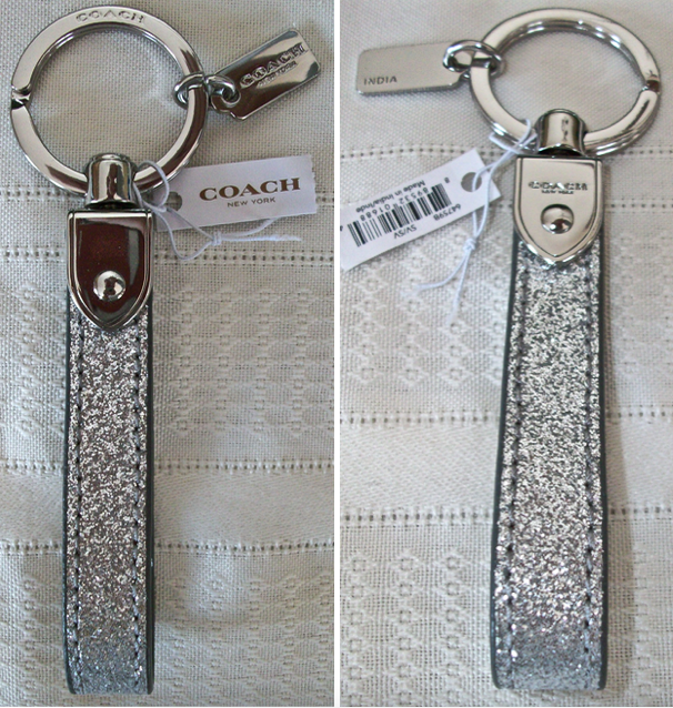 64759 64759B boxed glitter loop key fob silver front back vertical photo 64759 64759B boxed glitter loop key fob silver front back 1.png