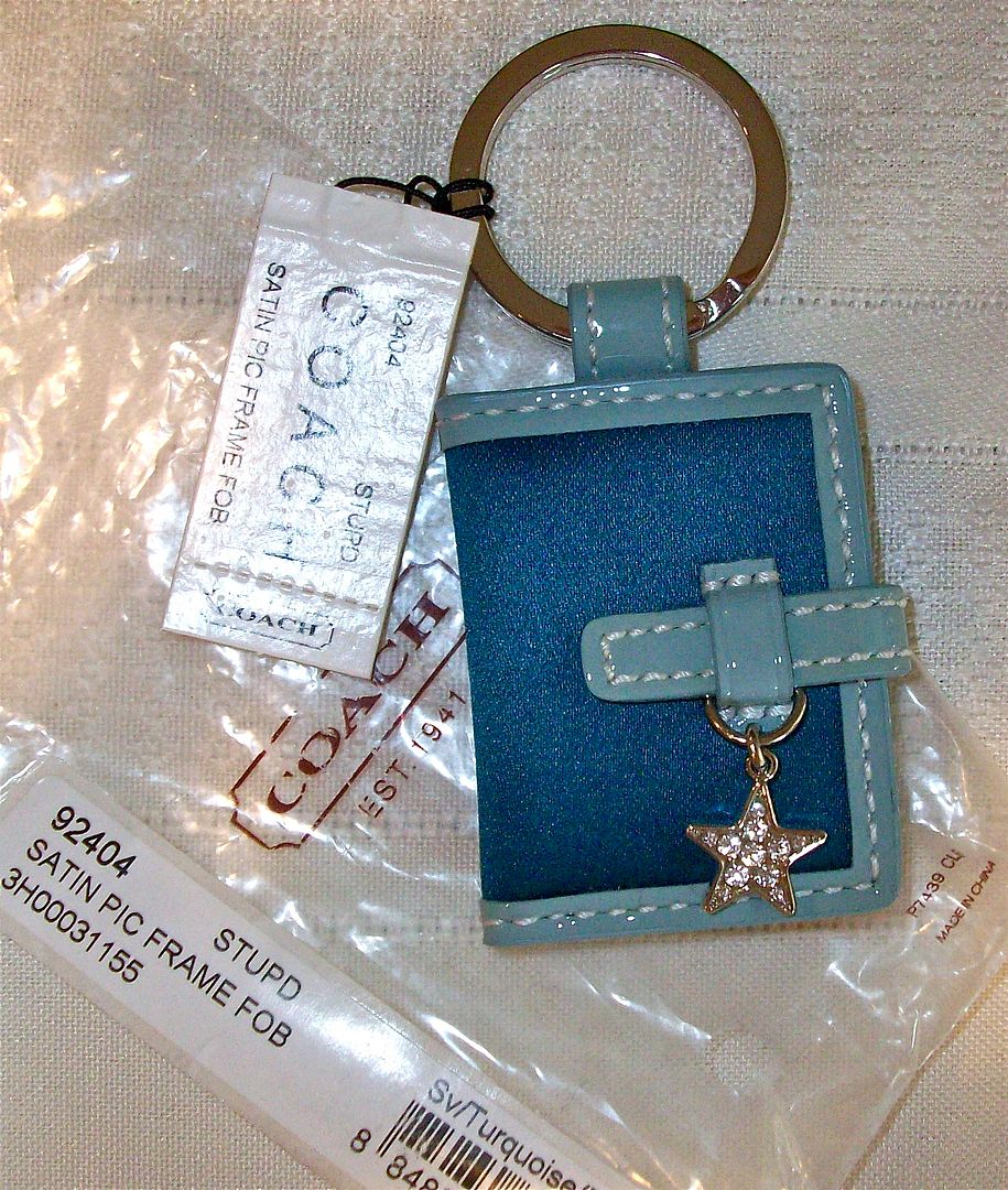 92404 satin picture frame fob turquoise pool