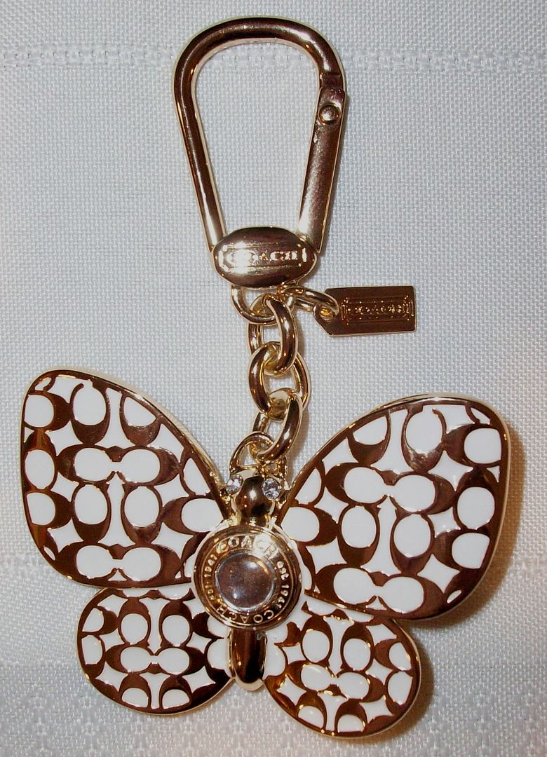 92794 butterfly charm gold white front