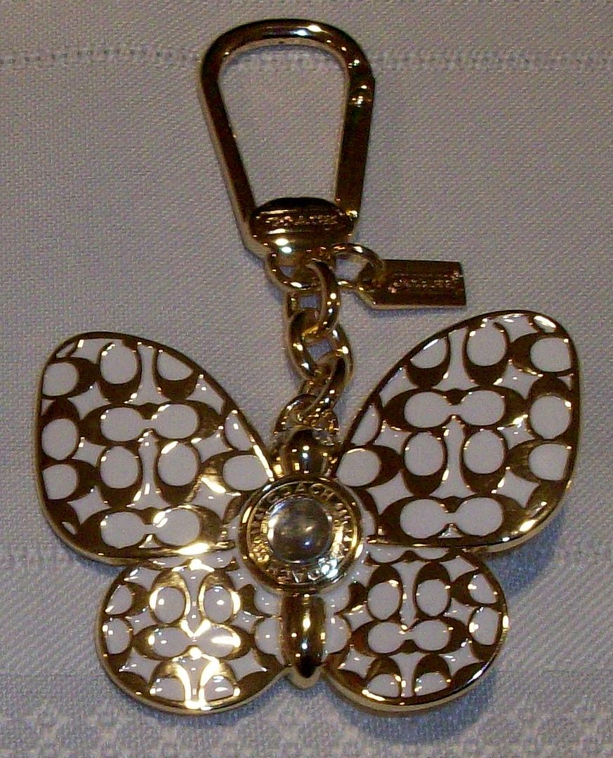 92794 butterfly charm gold white front