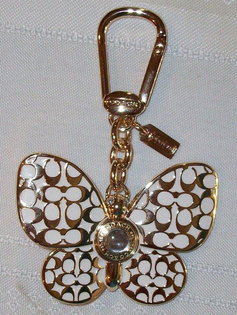 92794 butterfly charm gold white front