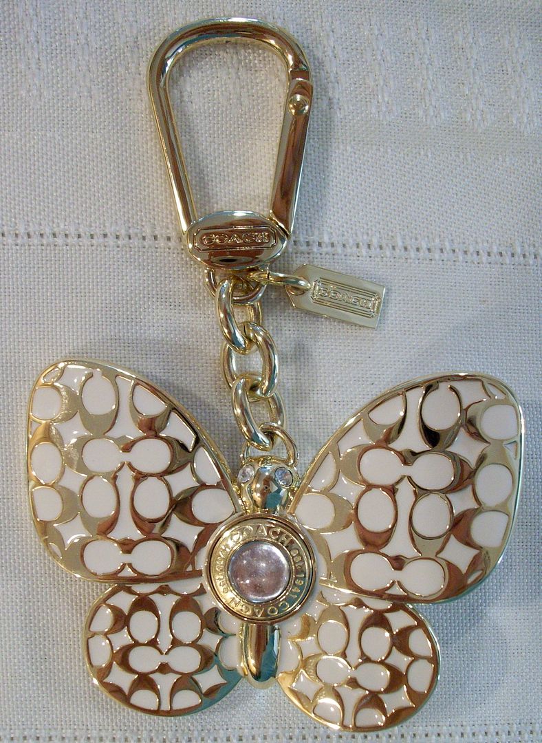 92794 butterfly charm gold white front