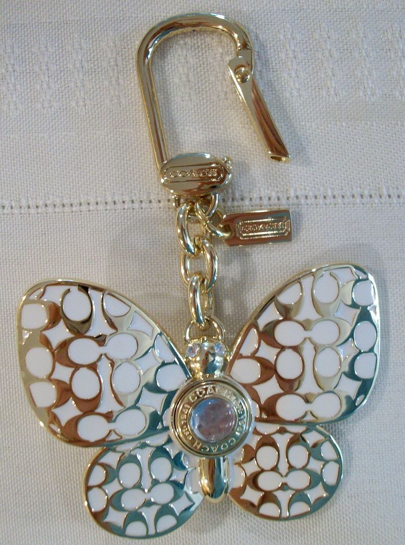 92794 butterfly charm gold white front