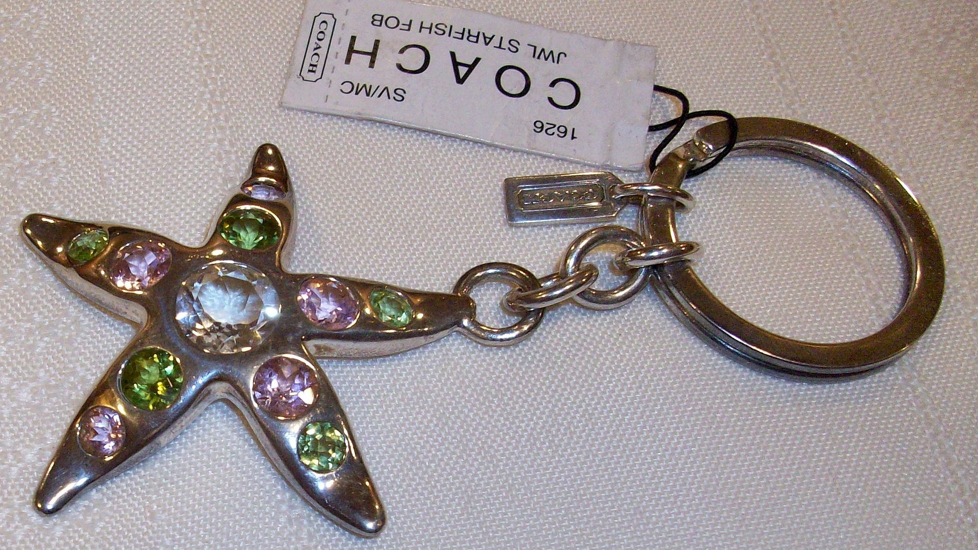 1626 jewel starfish keychain fob front side