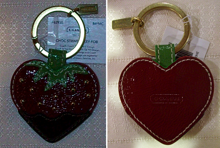 62938 chocolate dipped strawberry keychain front-back