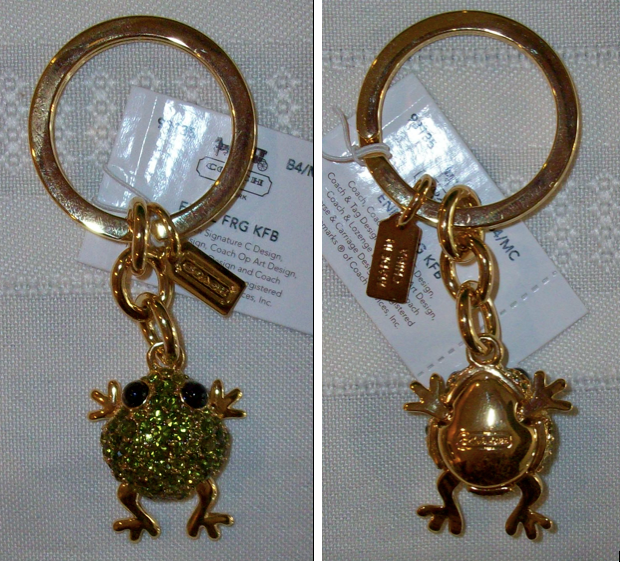 93135 enamel pave frog keyfob front-back