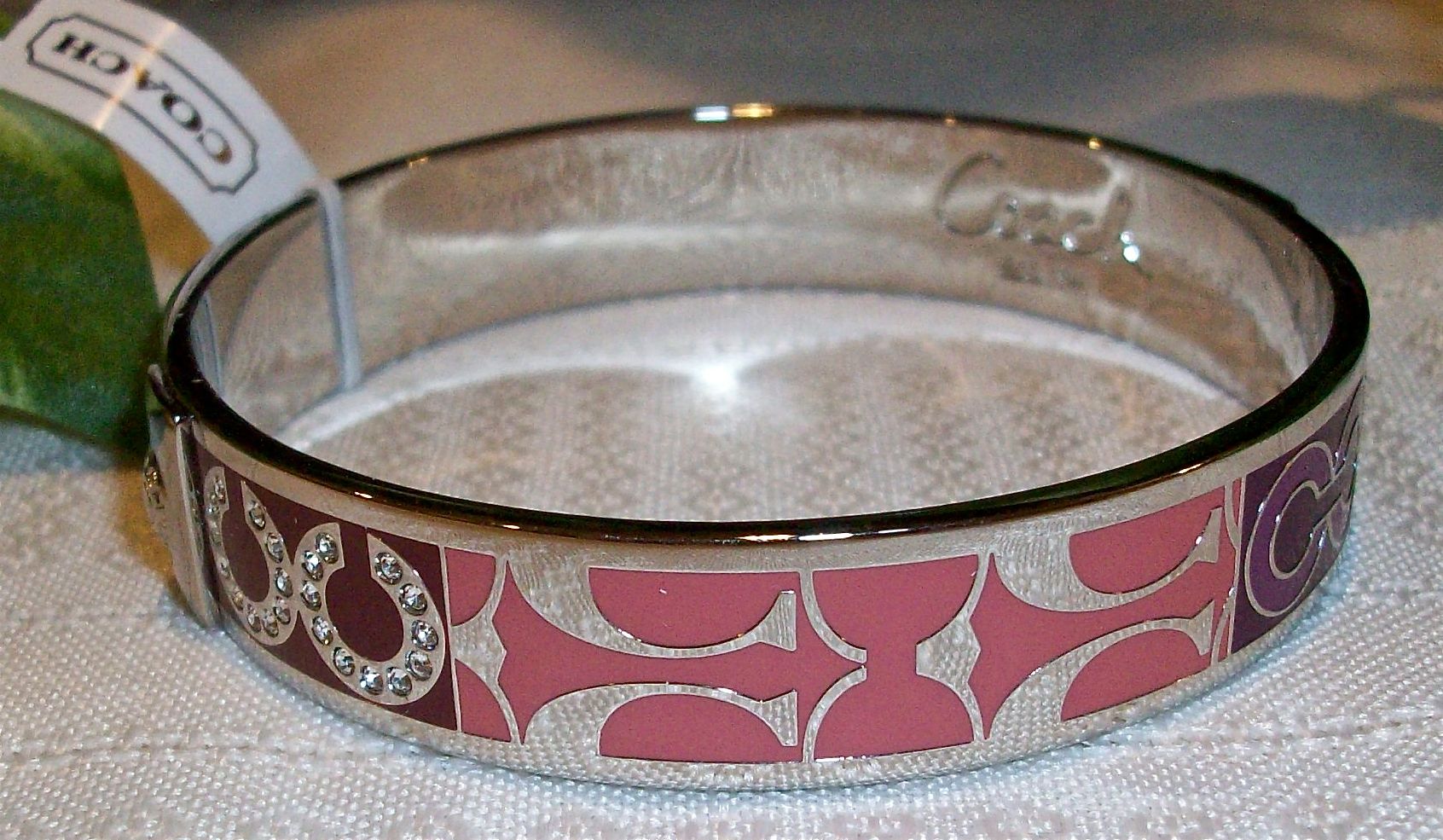 95256 bangle op art pave patchwork 1/2 inch pink multi