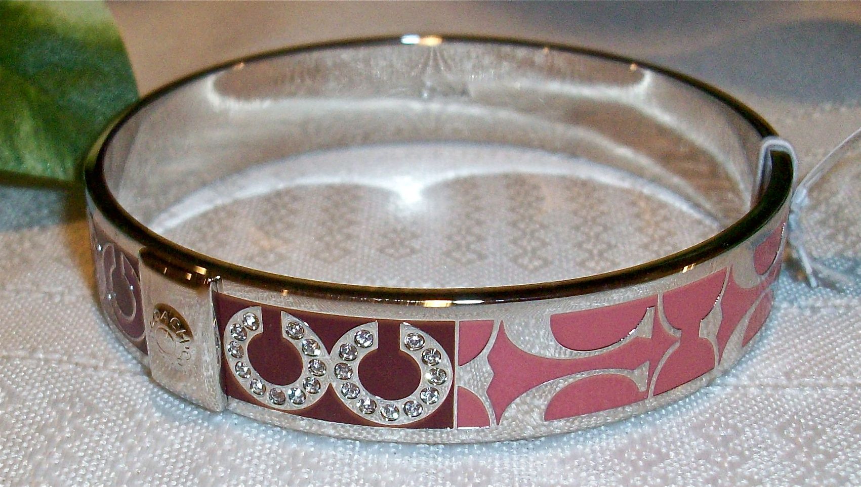 95256 bangle op art pave patchwork 1/2 inch pink multi