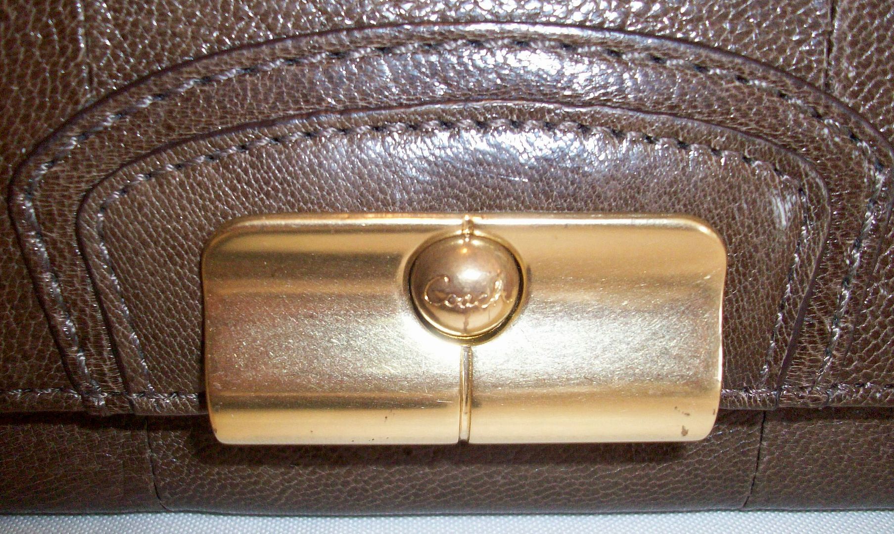 43294 kristin leather slim envelope wallet wristlet brown clasp