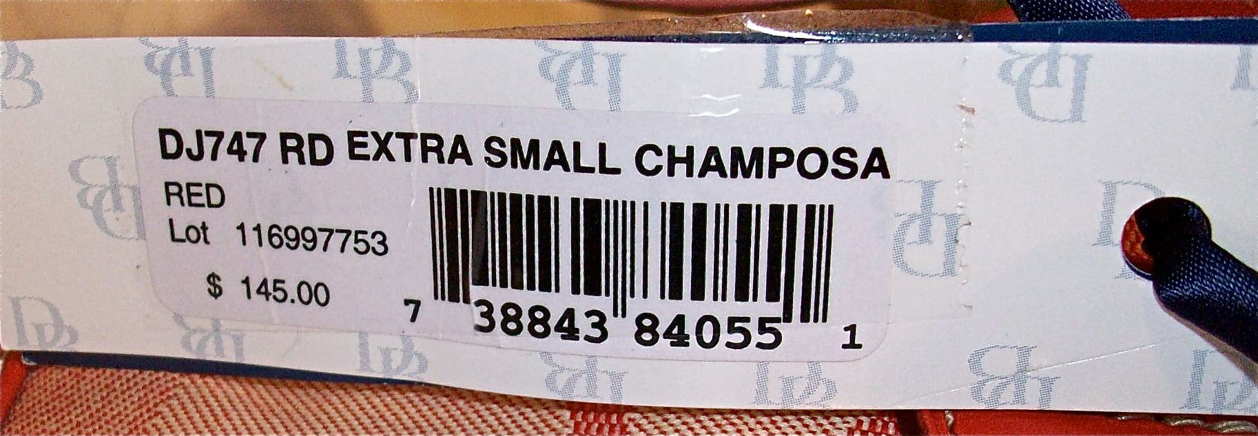 dj747 extra small champosa red tag