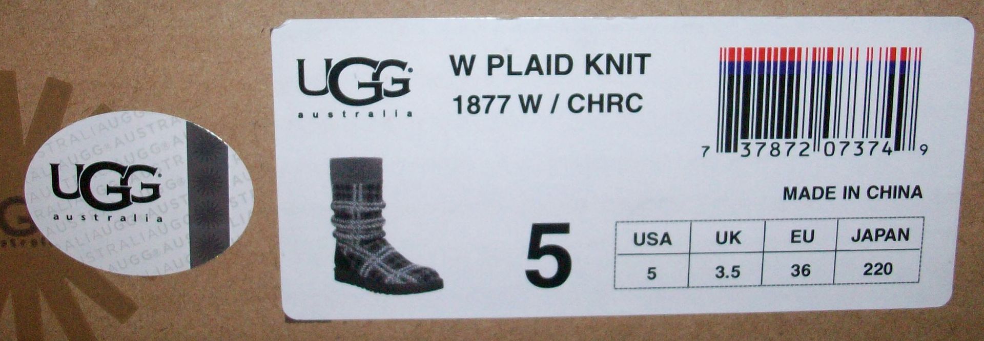 1877 plaid knit charcoal boots box 5