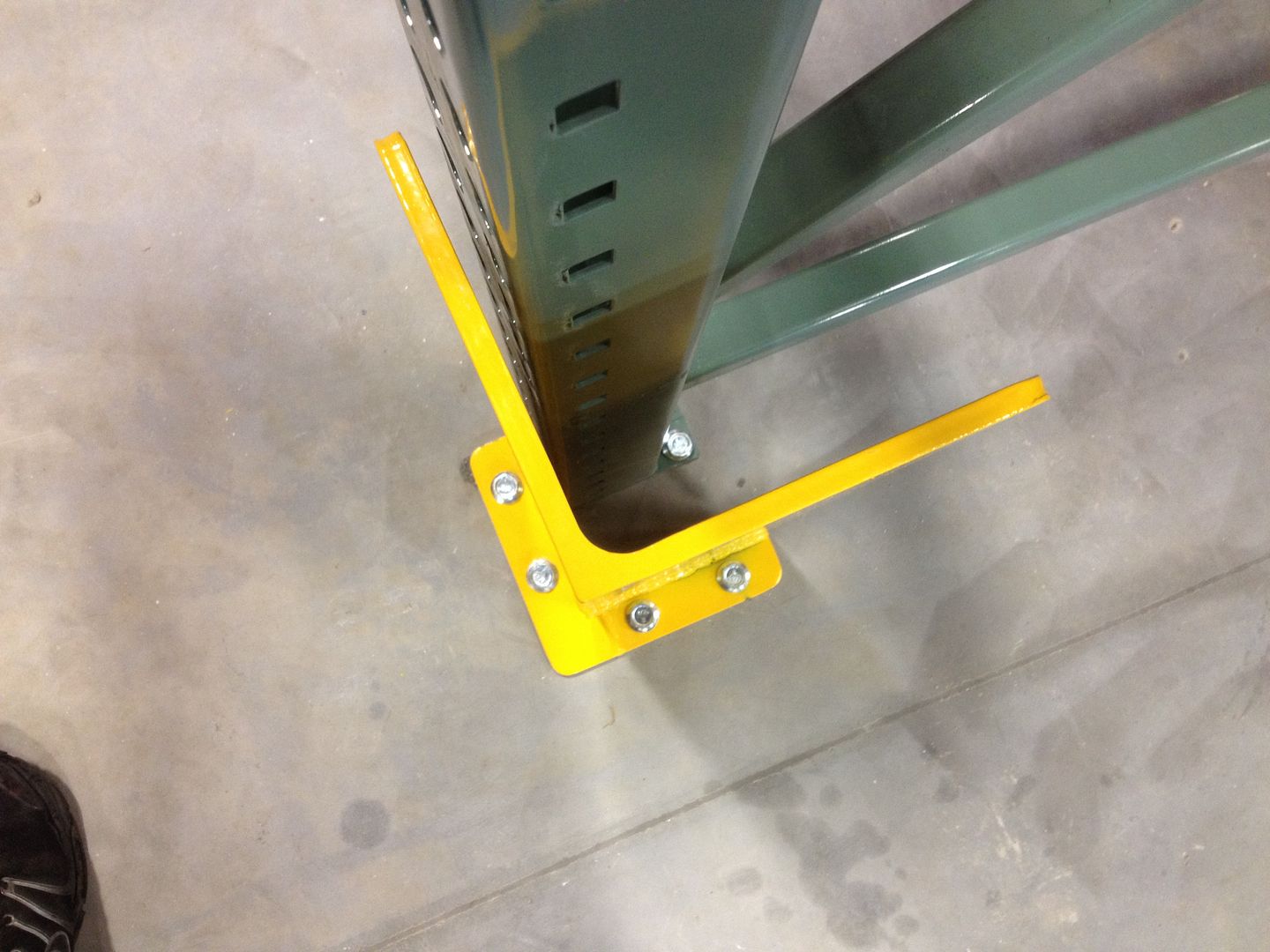 Corner Guard for Pallet Racking 6 x 6 x 24 Flanged with 4 Bolt Holes
