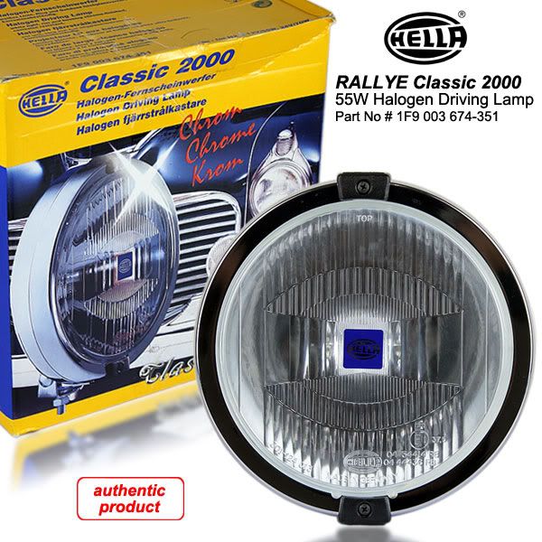 HELLA Rallye 2000 Classic Chrome Patterned Glass Driving Lights Spot