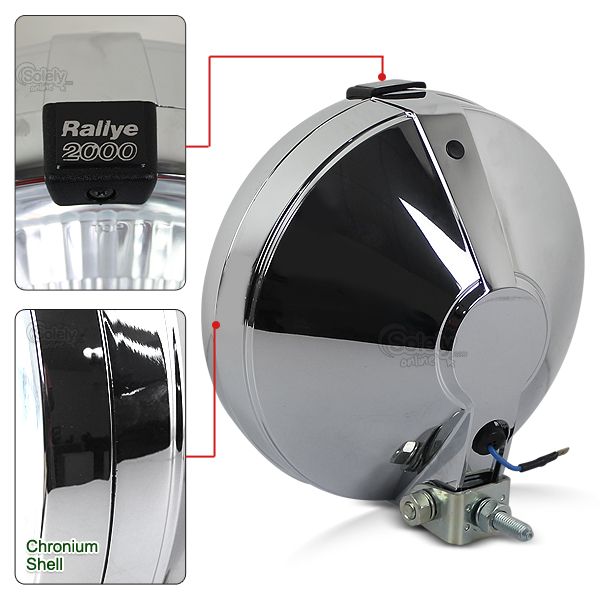 HELLA Rallye 2000 Classic Chrome Patterned Glass Driving Lights Spot