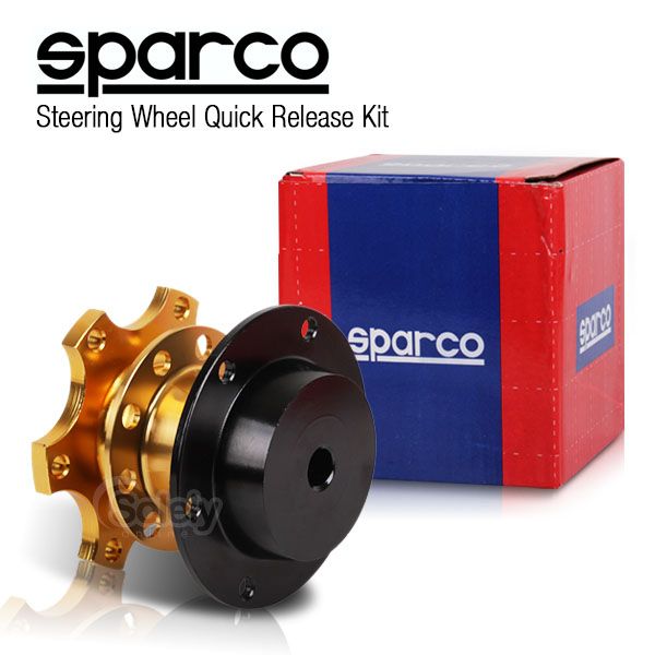 SPARCO Gold Steering Wheel Quick Release Hub Adapter Removable Snap Off