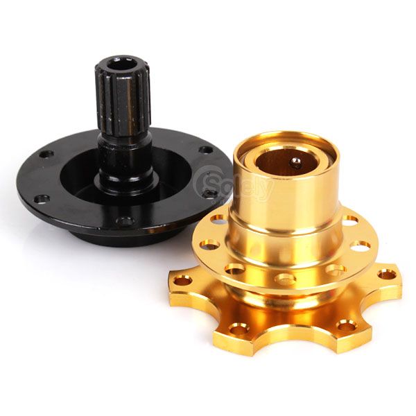 SPARCO Gold Steering Wheel Quick Release Hub Adapter Removable Snap Off