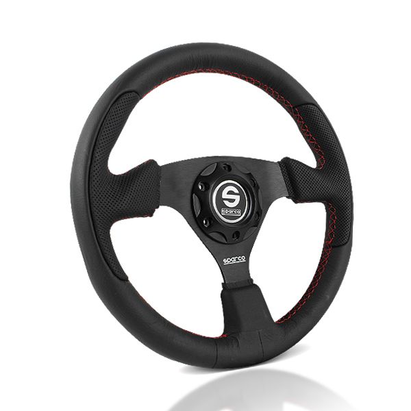 320mm SPARCO Genuine Leather Red Stitching Sport Racing Steering Wheel