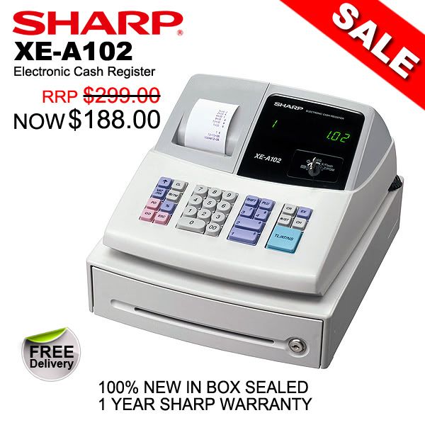 Brand New SHARP XEA102 XEA102 Electronic Cash Register 1 Yr Sharp