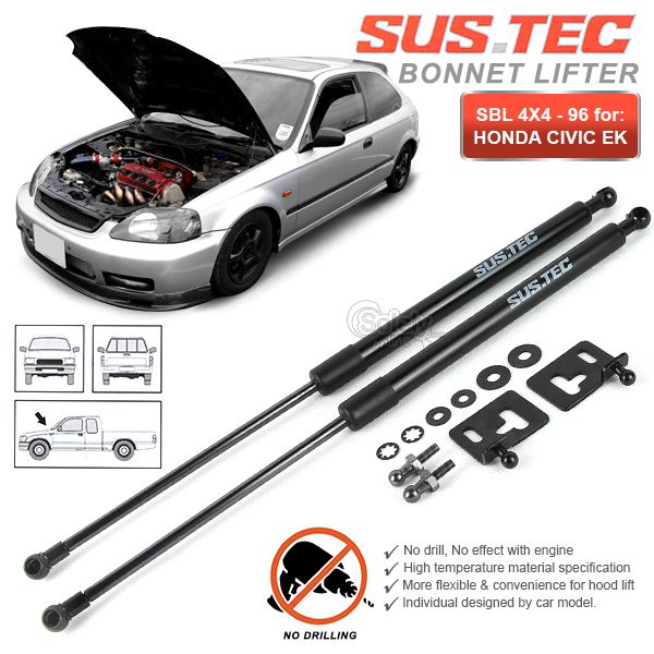 SUSTEC Front Hood Gas Strut Damper Kit HONDA Civic EK Sedan & Coupe 9600 eBay