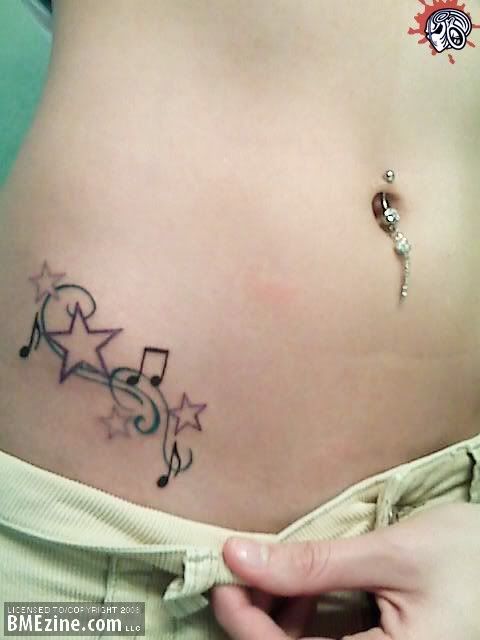 musical notes tattoo. Music Notes amp;amp; Stars Tattoo