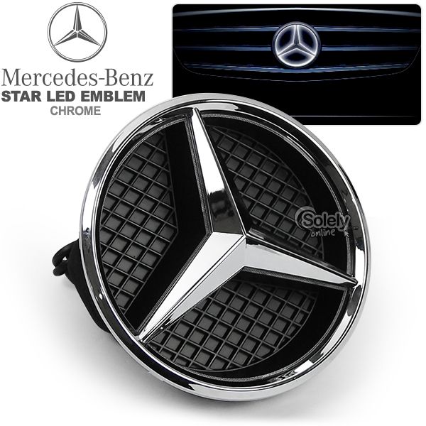 Illuminated LED Front Grille Emblem Benz A B C Class CLK CLS E GLK ML R ...